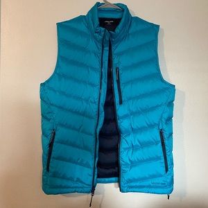 Men’s Land’s End Blue Down Insulated Vest, Size Medium (38-40), Never Worn
